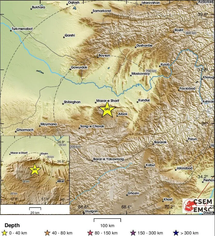 Afganistan’da 6.4 Büyüklüğünde Şiddetli Deprem!